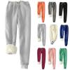 Womens Fleece Sweatpants Warm Baggy Pants Comfy Oversized Winter Joggers High Waisted Cotton Lounge with Pockets Wine view 3