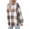 2024,Cyber Mon 2024,Women'S Flannel Plaid Shacket Long Sleeve Button Down Shirts Jacket Coats Fall Clothes For Women 2024,B-Khaki,5X-Large view 4