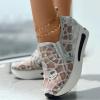 Fashion Sneakers for Women 2024 Floral Embroidery Breathable Sheer Mesh Sneakers,Fashion Platform Shoes Hidden Wedge Heel High Top Sparkly Sneakers Dressy,Comfort Work Shoes view 4