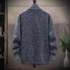 Black Jacket Men's Casual Knitted Long Sleeve Cardigan Sweater - Full Zip Fleece Winter Warm Coat - Dark Gray (XXL) view 3