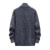 Black Jacket Men's Casual Knitted Long Sleeve Cardigan Sweater - Full Zip Fleece Winter Warm Coat - Dark Gray (XXL) view 4