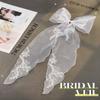 JONKY Bridal Hair Bow Lace Floral Hair Clip Bride Wedding Bowknot Hair Accessories for Women view 3