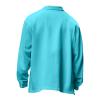 Casual Button Up Corduroy Jackets Long Sleeve Fashion Stylish Lightweight Shirt Jacket (3XL, Cyan) view 4