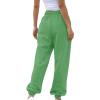 Dupe,Deals of Today Prime Clearance,2024 Cinch Bottom Sweatpants Women Casual High Waisted Pockets Joggers Sport Workout Active Baggy Lounge Trousers,4-Green,Small view 4