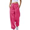 Placed Recently by Me, The Clearance,2024 Cinch Bottom Sweatpants Women Casual High Waisted Pockets Joggers Sport Workout Active Baggy Lounge Trousers,4-Hot Pink,Medium view 1
