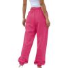 Placed Recently by Me, The Clearance,2024 Cinch Bottom Sweatpants Women Casual High Waisted Pockets Joggers Sport Workout Active Baggy Lounge Trousers,4-Hot Pink,Medium view 4