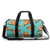 Gym Bag Green Pizza Slices Duffel Bag for Men Women Overnight Bag with Shoe Compartment Workout Bags view 1