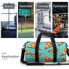 Gym Bag Green Pizza Slices Duffel Bag for Men Women Overnight Bag with Shoe Compartment Workout Bags view 3