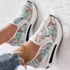 Fashion Sneakers for Women 2024 Floral Embroidery Breathable Sheer Mesh Sneakers,Fashion Platform Shoes Hidden Wedge Heel High Top Sparkly Sneakers Dressy,Comfort Work Shoes view 4