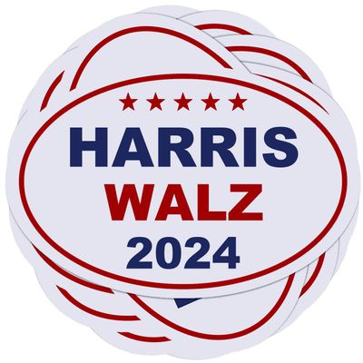 10 Pack Harris Walz 2024 Stickers Kamala Harris Tim Walz (Waltz) President 2024 Reflective Vinyl Sticker Laptop Decal Car Bumper Window Waterproof Sticker