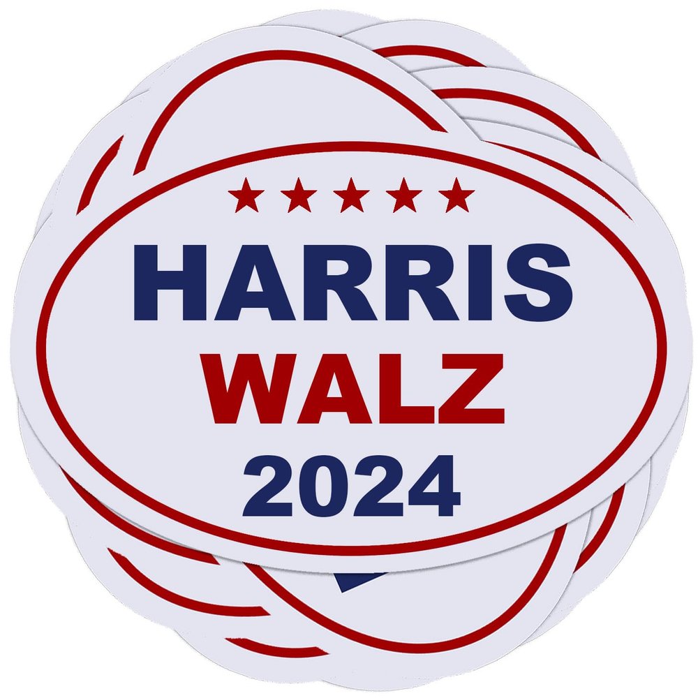 10 Pack Harris Walz 2024 Stickers Kamala Harris Tim Walz (Waltz) President 2024 Reflective Vinyl Sticker Laptop Decal Car Bumper Window Waterproof Sticker