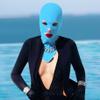 Yaoliucp Swim Cap Elastic Soft Sun Protection Facekini Mask Breathable Anti-Sting Flexible Lightweight 4-Hole Full Head Sunscreen Mask for Running, Cycling, Fishing (Blue), UV Protection Mask view 3