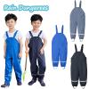 Kids Waterproof Suspender Rain Pants Toddler Lightweight Windproof Rain Bib Muddy Overalls Unisex (Black, 1-3 Years) view 3