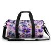 Gym Bag Purple Flower Style Duffel Bag for Men Women Overnight Bag with Shoe Compartment Workout Bags view 1