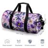 Gym Bag Purple Flower Style Duffel Bag for Men Women Overnight Bag with Shoe Compartment Workout Bags view 2