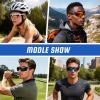 XVXV 3 Pack Polarized Sports Sunglasses for Men, UV Protection Half Frame Sunglasses Comfortable for Running Cycling Driving view 2