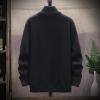 Men Jackets, Casual Sweaters Cardigan Knitted Long Sleeve Jacket Full Zip Fleece Winter Coat Work Dress (XL, Black) view 3