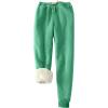 Womens Fleece Sweatpants Warm Baggy Pants Comfy Oversized Winter Joggers High Waisted Cotton Lounge with Pockets Green view 1
