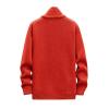 Casual Men's Knitted Long Sleeve Cardigan Sweater - Full Zip Fleece Winter Warm Coat - Work Dress Jacket (4XL, Orange) view 4