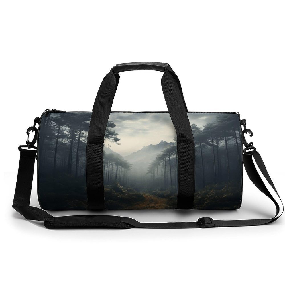 Gym Bag Cloud Forest Duffel Bag for Men Women Overnight Bag with Shoe Compartment Workout Bags