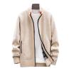 Men Jackets, Casual Sweaters Cardigan Knitted Long Sleeve Jacket Full Zip Fleece Winter Warm Coat Outdoor Work Dress (4XL, Beige) view 1