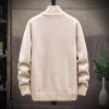 Men Jackets, Casual Sweaters Cardigan Knitted Long Sleeve Jacket Full Zip Fleece Winter Warm Coat Outdoor Work Dress (4XL, Beige) view 3
