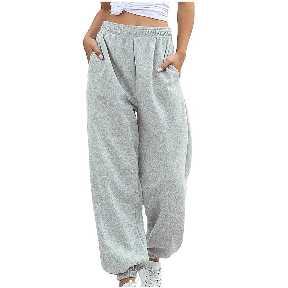 TOS, The,2024 Cinch Bottom Sweatpants Women Casual High Waisted Pockets Joggers Sport Workout Active Baggy Lounge Trousers,5-Grey,X-Large