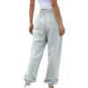 TOS, The,2024 Cinch Bottom Sweatpants Women Casual High Waisted Pockets Joggers Sport Workout Active Baggy Lounge Trousers,5-Grey,X-Large view 4