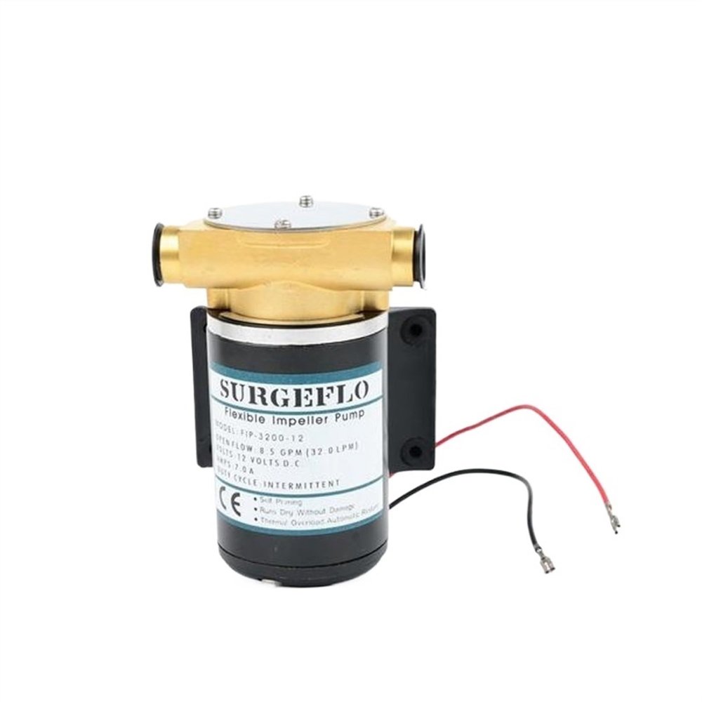 Bilge Pump DC 12V FIP-3200 High Pressure 24V Automatic Deck Wash Water Pump Engine Cooling Vane Self-priming Motor Suction Pump(24V)