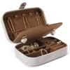 Smileshe Travel Jewelry Box, PU Leather Small Gift Portable Case, 2 Layers Organizer Display Storage Boxes for Rings, Earrings, Necklaces, Bracelets view 1