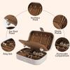 Smileshe Travel Jewelry Box, PU Leather Small Gift Portable Case, 2 Layers Organizer Display Storage Boxes for Rings, Earrings, Necklaces, Bracelets view 3