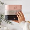 Smileshe Travel Jewelry Box, PU Leather Small Gift Portable Case, 2 Layers Organizer Display Storage Boxes for Rings, Earrings, Necklaces, Bracelets view 4