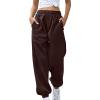 Daily Deals,Deals of Today Prime,2024 Cinch Bottom Sweatpants Women Casual High Waisted Pockets Joggers Sport Workout Active Baggy Lounge Trousers,6-Brown,Medium view 1