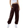 Daily Deals,Deals of Today Prime,2024 Cinch Bottom Sweatpants Women Casual High Waisted Pockets Joggers Sport Workout Active Baggy Lounge Trousers,6-Brown,Medium view 2