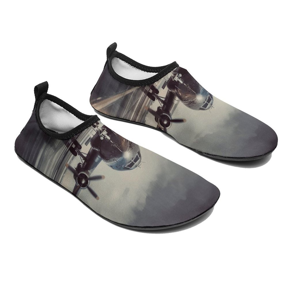 Water Shoes for Women Men Quick-Dry Barefoot Water Sports Shoes Airplane Art Sport Beach Swim Shoes