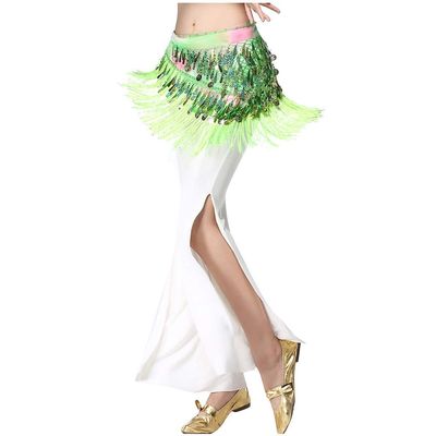 LEIXIUSM 21547025 Belt Outfit Hip Costume Belly Skirt Tassels Scarf Women Dance Sequins Bead Wrap Belt Belt Men Leather(C)