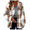 Lightening, Clearance,Women'S Flannel Plaid Shacket Long Sleeve Button Down Shirts Jacket Coats Fall Clothes For Women 2024,A-Brown,5X-Large view 1