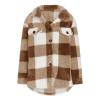 Lightening, Clearance,Women'S Flannel Plaid Shacket Long Sleeve Button Down Shirts Jacket Coats Fall Clothes For Women 2024,A-Brown,5X-Large view 2