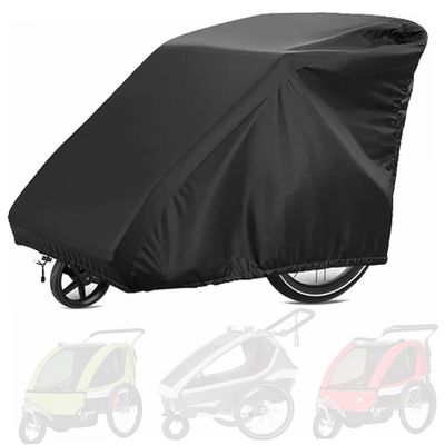 Bike Covers, Bike Cover, 55x33x39" 210D Oxford Waterproof bike Trailer Cover with PU Coating, Anti-UV/Windproof/Dustproof Kids Bike Cover with Drawstring, Bike Covers for Outside Storage