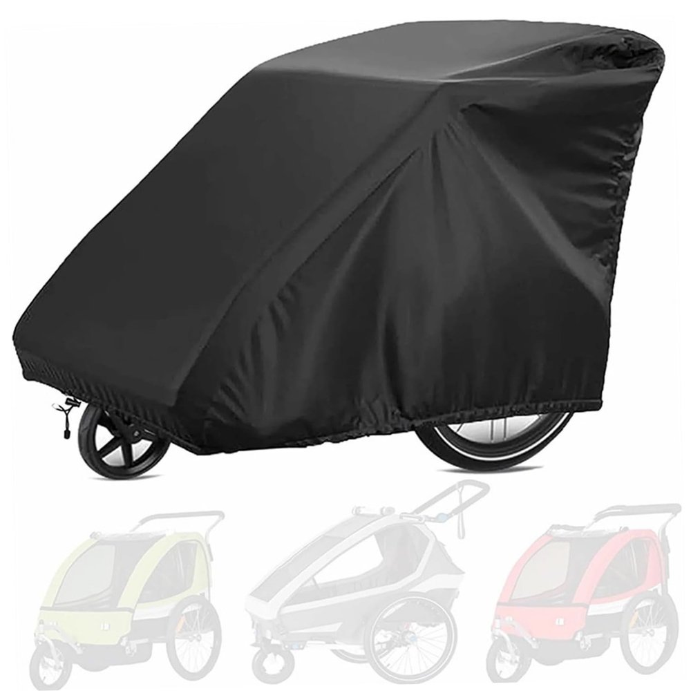 Bike Covers, Bike Cover, 55x33x39" 210D Oxford Waterproof bike Trailer Cover with PU Coating, Anti-UV/Windproof/Dustproof Kids Bike Cover with Drawstring, Bike Covers for Outside Storage