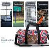 Gym Bag Cat British Flag Bunting Duffel Bag for Men Women Overnight Bag with Shoe Compartment Workout Bags view 3