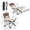 Camping Cots for Adults Metal Folding Bed, Outdoor Portable Folding Recliner, 4 Speed Adjustable Backrest, Removable Headrest and Footrest, Load Capacity 120kg.(Black) view 3