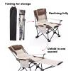 Camping Cots for Adults Metal Folding Bed, Outdoor Portable Folding Recliner, 4 Speed Adjustable Backrest, Removable Headrest and Footrest, Load Capacity 120kg.(Black) view 4