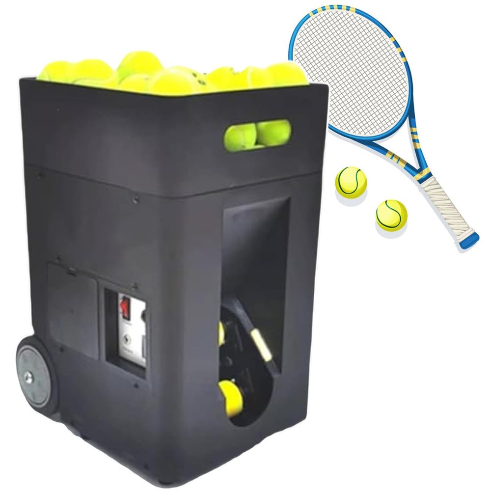 EliteBloom Tennis Ball Machine, Automatic Tennis Ball Launcher,Speed, Rotation Frequency,with Remote Control Adjustable Launching Angle,50 Capacity, for Beginners Solo Training Sports