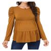Women's Long Sleeve Maternity Tunic Blouse - Casual Pregnancy Tee in Yellow view 1