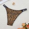 VENUS ALLURE Rhinestone LOVE Letter Tape Thong for Women  High Cut Bikini Panty with Sparkle Waistband (US, Alpha, Small, Regular, Regular, Leopard) view 3