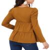 Stylish Women's Long Sleeve Maternity Tunic Blouse - Casual Pregnancy Tee in Yellow view 3
