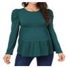 Stylish Women's Long Sleeve Maternity Tunic Blouse - Casual Pregnancy Tee Tops in Green view 1
