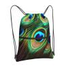 YYHWHJDE Peacock Feathers Printed Drawstring zipper Backpack Suitable for outdoor leisure hiking 15.3 X 18in (L X H) view 2