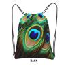 YYHWHJDE Peacock Feathers Printed Drawstring zipper Backpack Suitable for outdoor leisure hiking 15.3 X 18in (L X H) view 3